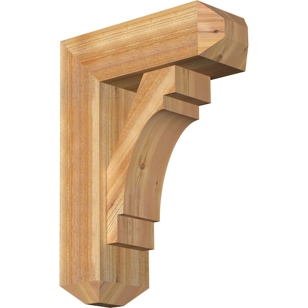 Ekena Millwork Merced Craftsman Rough Sawn Bracket w/ Offset Brace, Western Red Cedar, 8"W x 22"D x 30"H BKT0806X22X30MRC04RWR - main